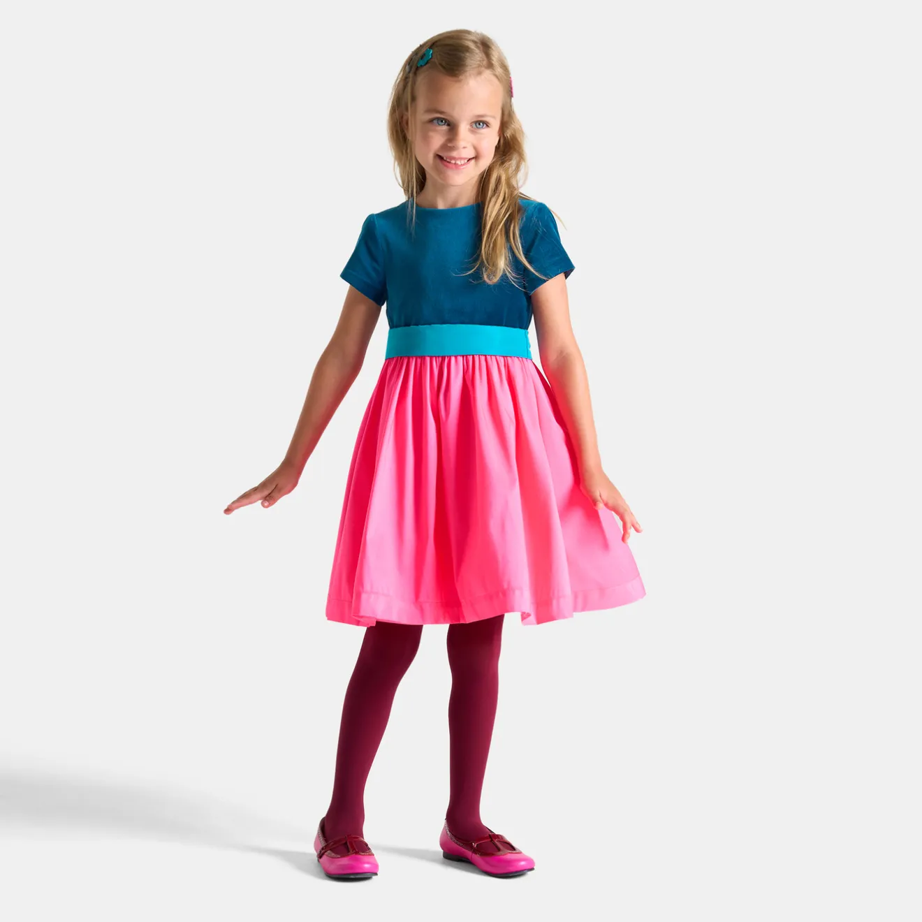 Robe Et Jupe-Jacadi Robe enfant fille color block - ROSE/BLEU