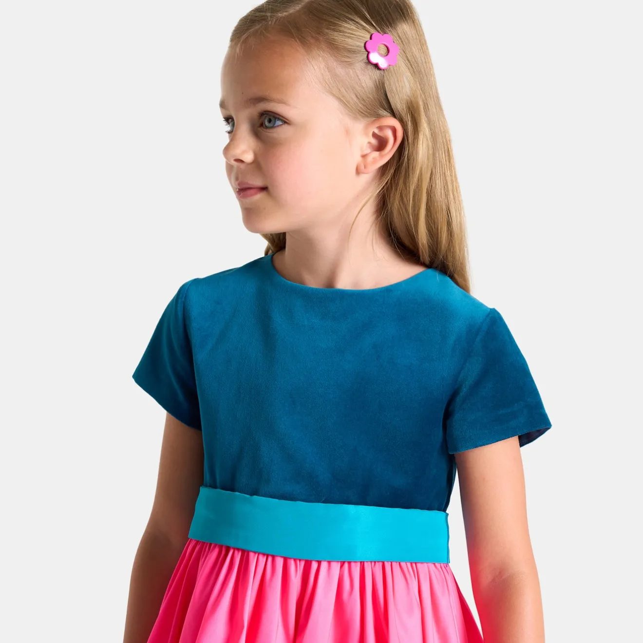 Robe Et Jupe-Jacadi Robe enfant fille color block - ROSE/BLEU