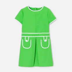 Robe Et Jupe-Jacadi Robe enfant fille en piqué alvéolé - VERT TREFLE