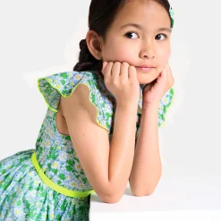 Robe Et Jupe-Jacadi Robe enfant fille en tissu Liberty BLANC/MULTICO