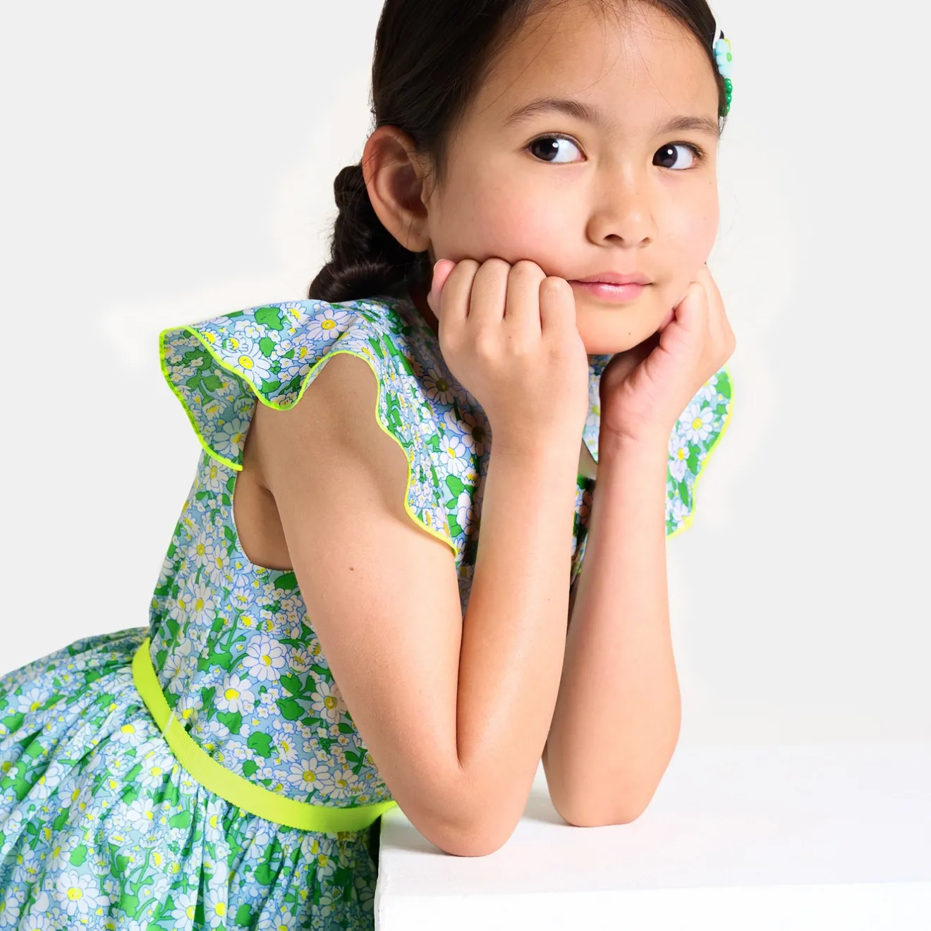 Robe Et Jupe-Jacadi Robe enfant fille en tissu Liberty BLANC/MULTICO