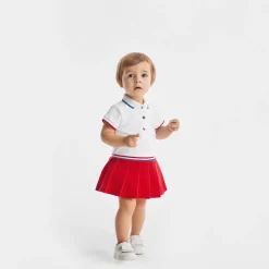Robe-Jacadi Robe polo bébé fille - BLANC/ROUGE