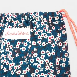 Accessoires-Jacadi Sac à goûter en tissu Liberty - x Tohana - MARINE/BLANC