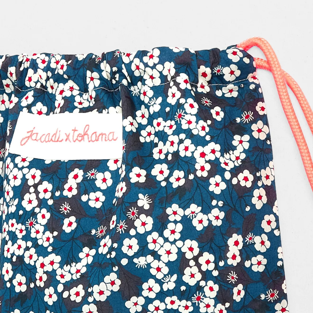 Accessoires-Jacadi Sac à goûter en tissu Liberty - x Tohana - MARINE/BLANC