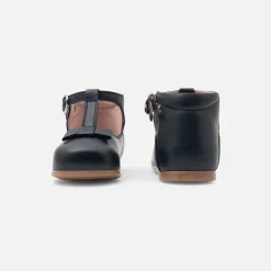 Babies, Charles Ix, Salomés Et Ballerines|Chaussures-Jacadi Salomés bébé fille en cuir lisse - marine MARINE JACADI