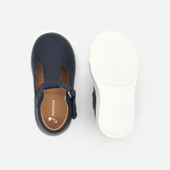 Nu-Pieds|Chaussures Basses-Jacadi Salomés bébé garçon en cuir lisse - marine MARINE JACADI