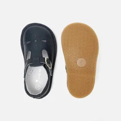 Chaussures Basses|Babies, Charles Ix, Salomés Et Ballerines-Jacadi Salomés bébé mixte en cuir lisse - marine MARINE JACADI