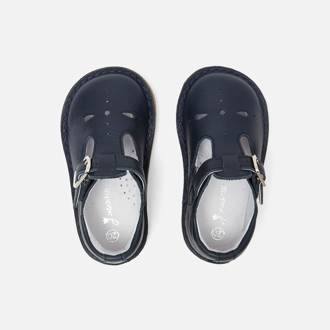 Chaussures Basses|Babies, Charles Ix, Salomés Et Ballerines-Jacadi Salomés bébé mixte en cuir lisse - marine MARINE JACADI