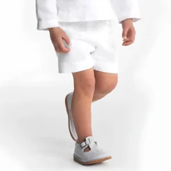 Nu-Pieds|Chaussures Basses-Jacadi Salomés bébé mixte en cuir lisse - blanc BLANC JACADI
