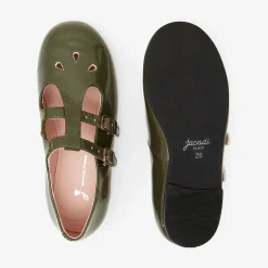 Babies, Charles Ix, Salomés Et Ballerines|Chaussures-Jacadi Salomés enfant fille en cuir verni - KAKI