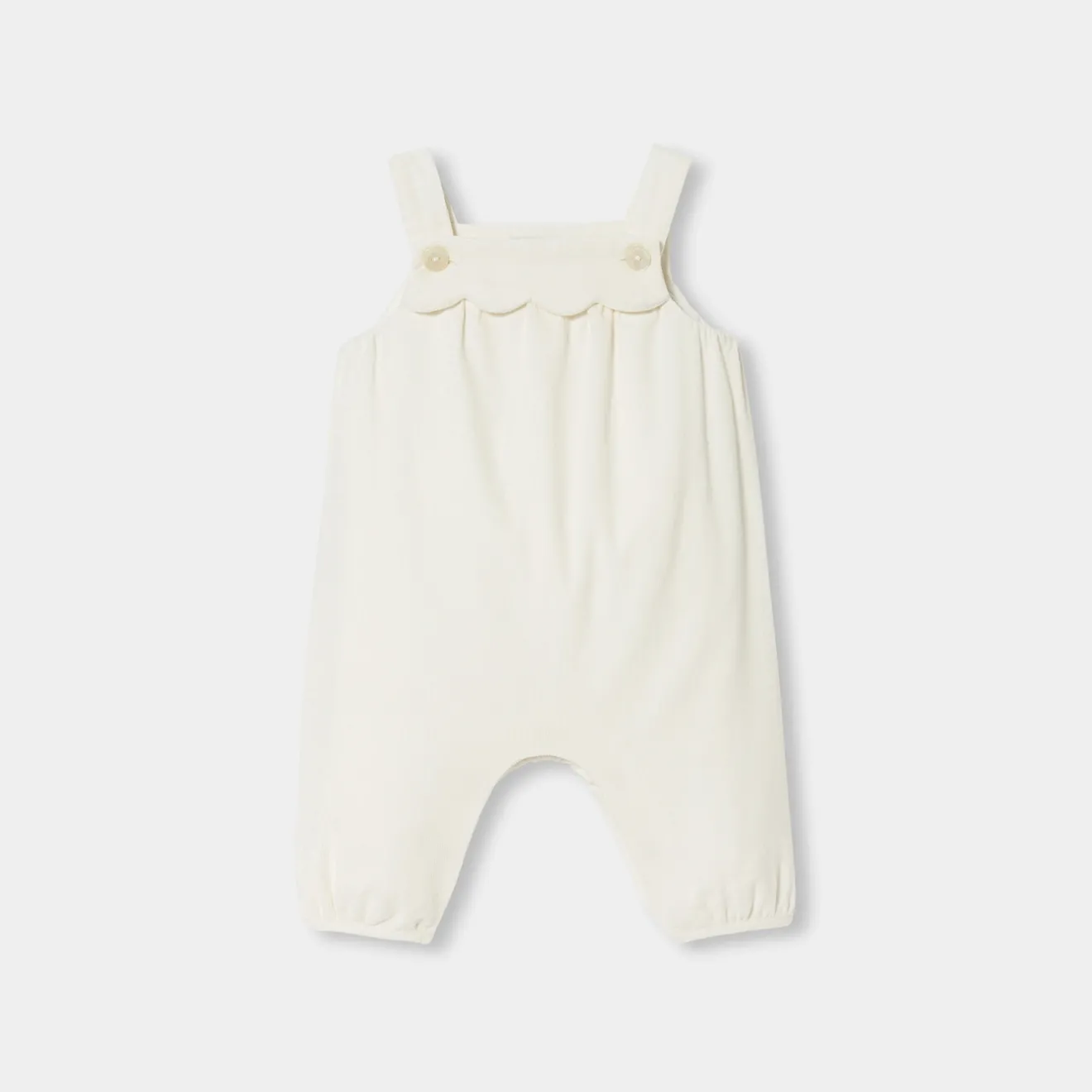 Combinaison, Barboteuse Et Ensemble-Jacadi Salopette bébé fille en velours - blanc doux BLANC DOUX JACADI