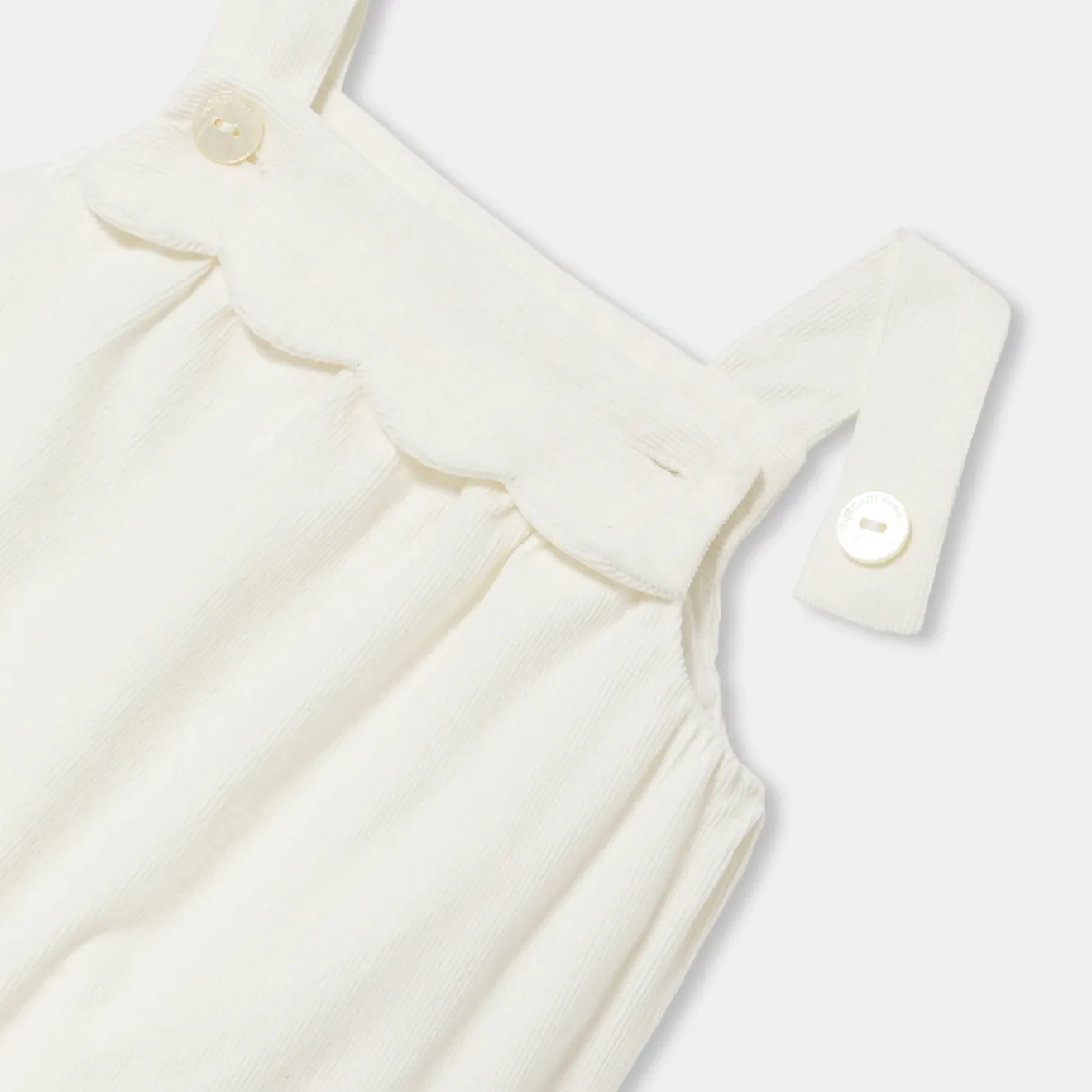 Combinaison, Barboteuse Et Ensemble-Jacadi Salopette bébé fille en velours - blanc doux BLANC DOUX JACADI