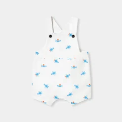 Combinaison, Barboteuse Et Ensemble-Jacadi Salopette courte bébé garçon - lore BLANC/MULTICO