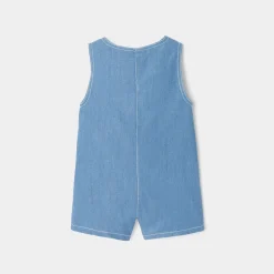 Combinaison, Barboteuse Et Ensemble-Jacadi Salopette short bébé garçon en jean - DENIM FONCE