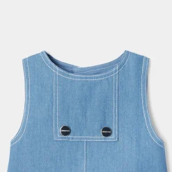 Combinaison, Barboteuse Et Ensemble-Jacadi Salopette short bébé garçon en jean - DENIM FONCE
