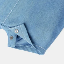 Combinaison, Barboteuse Et Ensemble-Jacadi Salopette short bébé garçon en jean - DENIM FONCE