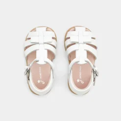 Sandales Et Nu-Pieds|Chaussures-Jacadi Sandales bébé fille en cuir - blanc BLANC JACADI