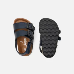 Nu-Pieds-Jacadi Sandales bébé garçon en cuir lisse - marine MARINE JACADI