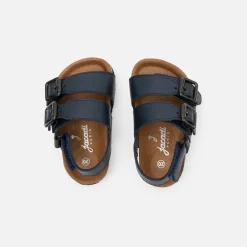 Nu-Pieds-Jacadi Sandales bébé garçon en cuir lisse - marine MARINE JACADI