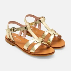 Sandales Et Nu-Pieds|Chaussures-Jacadi Sandales enfant fille en cuir - OR