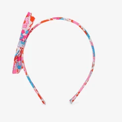 Accessoires-Jacadi Serre-tête enfant fille en tissu Liberty - lore ORANGE/MULTICO