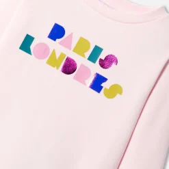Pull, Sweat Et Cardigan-Jacadi Sweat enfant fille en molleton - rose poudre ROSE POUDRE JACADI