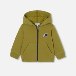 Pull, Sweat Et Cardigan-Jacadi Sweat zippé bébé garçon - VERT LICHEN