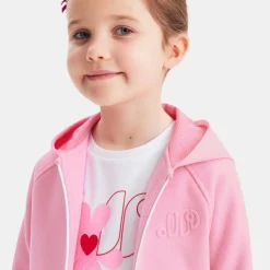 Pull, Sweat Et Cardigan-Jacadi Sweat zippé enfant fille - ROSE TENDRE