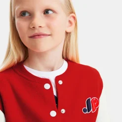 Pull, Sweat Et Cardigan-Jacadi Teddy enfant fille en tricot - lore ROUGE/MULTICO