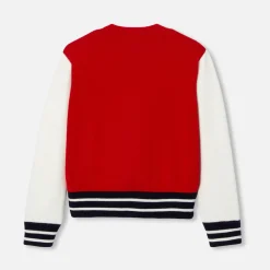 Pull, Sweat Et Cardigan-Jacadi Teddy enfant fille en tricot - lore ROUGE/MULTICO