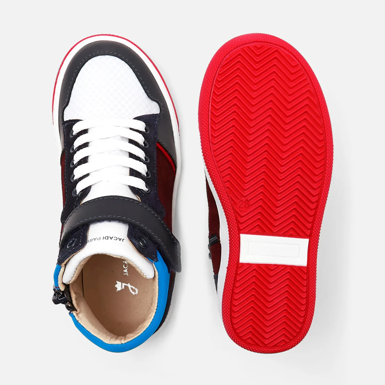 Baskets Et Tennis|Chaussures-Jacadi Tennis montantes enfant garçon - MARINE/BORDEAUX