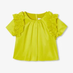 Blouse Et Chemise-Jacadi Top enfant fille en taffetas - LIME
