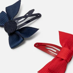 Accessoires-Jacadi Trio de barrettes bébé fille - MARINE/ROUGE
