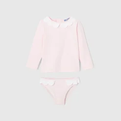 Accessoires|Maillot De Bain-Jacadi T-shirt de protection UV UPF 40+ et culotte de bain bébé fille - rose pale ROSE PALE JACADI