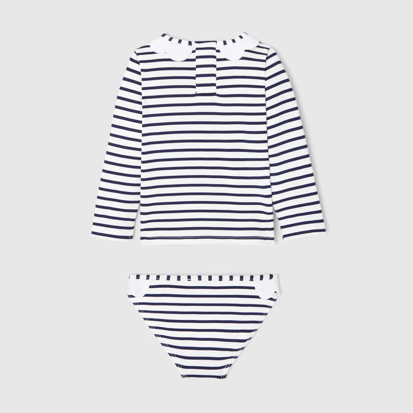 Maillot De Bain|Accessoires-Jacadi T-shirt de protection UV UPF 40+ et culotte de bain bébé fille - MARINE/BLANC
