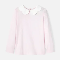 T-Shirt, Polo Et Sous-Pull-Jacadi T-shirt enfant fille à col festonné - rose poudre ROSE POUDRE JACADI