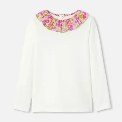 T-Shirt, Polo Et Sous-Pull-Jacadi T-shirt enfant fille à collerette - blanc doux BLANC DOUX JACADI