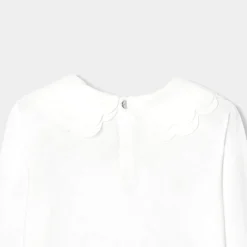 T-Shirt, Polo Et Sous-Pull-Jacadi T-shirt enfant fille à double col - blanc BLANC JACADI