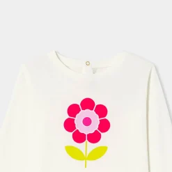 T-Shirt, Polo Et Sous-Pull-Jacadi T-shirt enfant fille manches longues - blanc doux BLANC DOUX JACADI