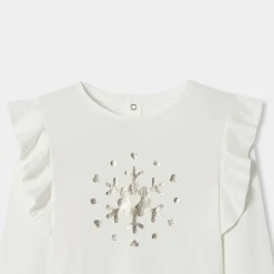 T-Shirt, Polo Et Sous-Pull-Jacadi T-shirt enfant fille manches longues - blanc doux BLANC DOUX JACADI