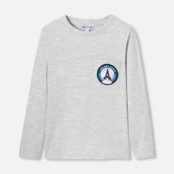 T-Shirt, Polo Et Sous-Pull-Jacadi T-shirt manches longues enfant garçon - gris chine clair GRIS CHINE CLAIR JACADI