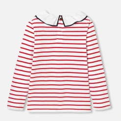 T-Shirt, Polo Et Sous-Pull-Jacadi T-shirt rayé enfant fille - BLANC/ROUGE
