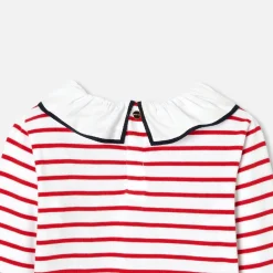 T-Shirt, Polo Et Sous-Pull-Jacadi T-shirt rayé enfant fille - BLANC/ROUGE